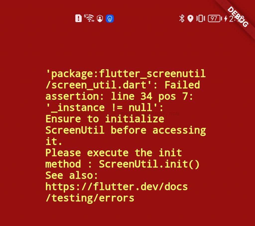 解决Flutter使用ScreenUtil获取屏幕宽高初始化报错 1 解决Flutter使用ScreenUtil获取屏幕宽高初始化报错 1